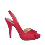 Nina Shoes - Elizana High Heel Sandals in Scarlet Luster Satin $89.95