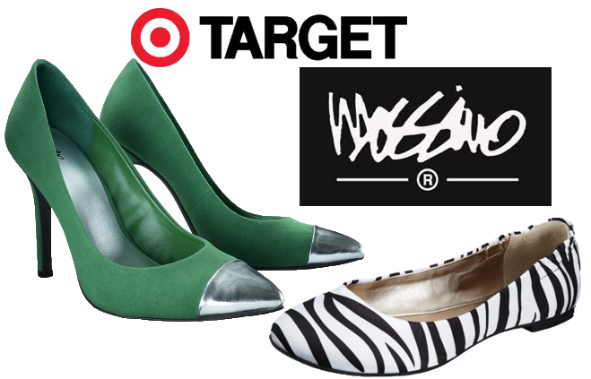 Target - Mossimo Viveca Blingy Heel $28.04 in Emerald, Mossimo Ona Ballet Flat $14.99 in zebra.