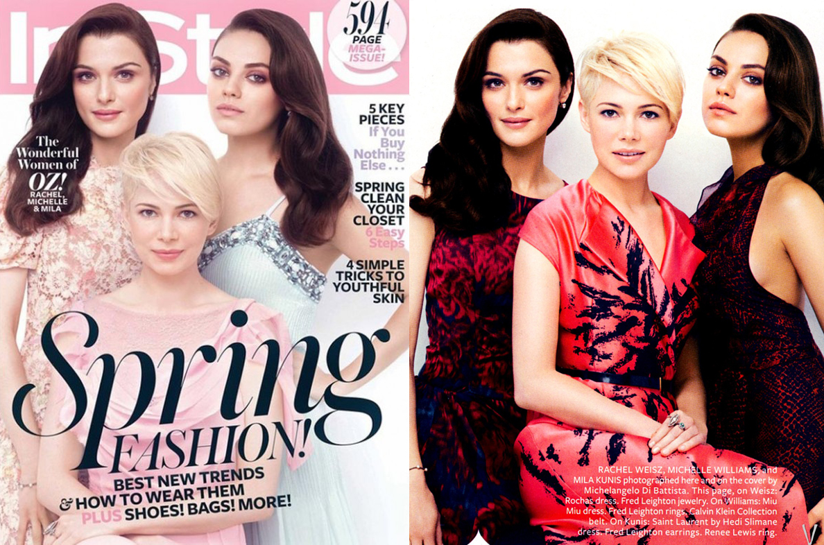 Michelle Williams, Rachel Weisz, & Mila Kunis for InStyle March 2013