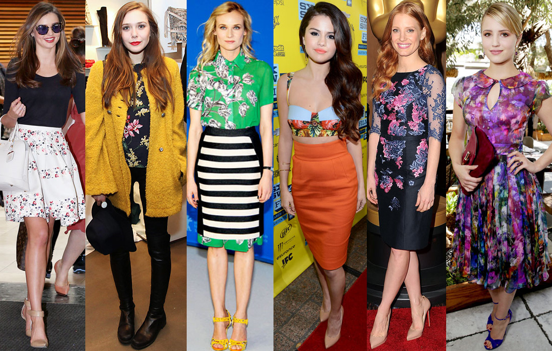 Miranda Kerr, Elizabeth Olsen, Diane Kruger, Selena Gomez, Jessica Chastain, & Dianna Agron.