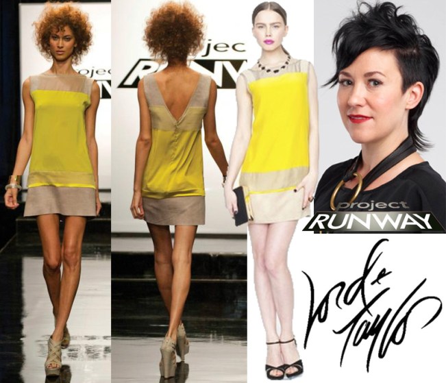 Project Runway. Lord & Taylor - JS Collections chartreuse shift dress $259.00. Michelle Franklin.