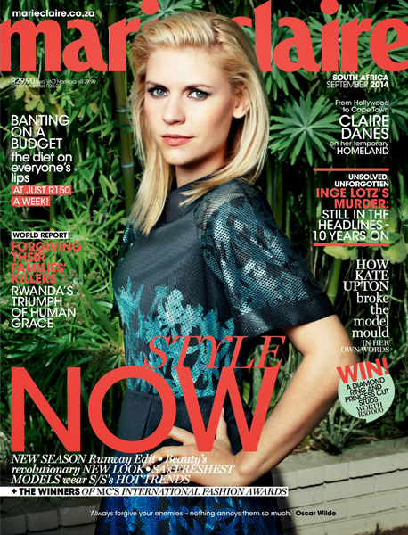Claire Danes for Marie Claire South Africa September 2014