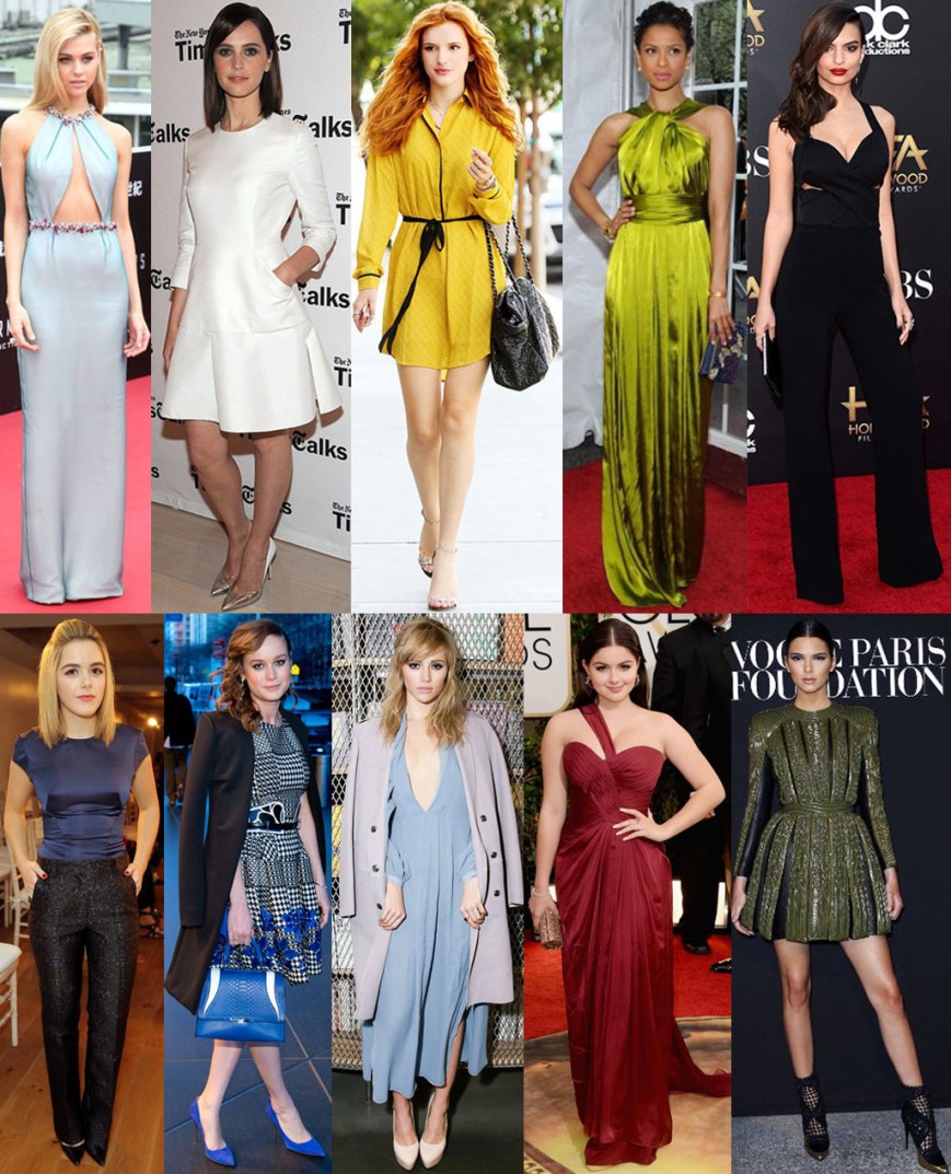 Nicola Peltz, Felicity Jones, Bella Thorne, Gugu Mbatha-Raw, Emily Ratajkowski, Kiernan Shipka, Brie Larson, Suki Waterhouse, Ariel Winter, & Kendall Jenner.