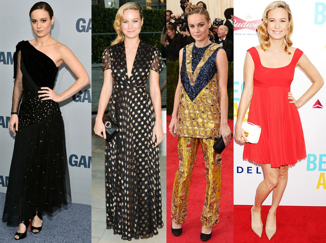 Brie Larson in Rodarte, DVF, Prada, & Prada.