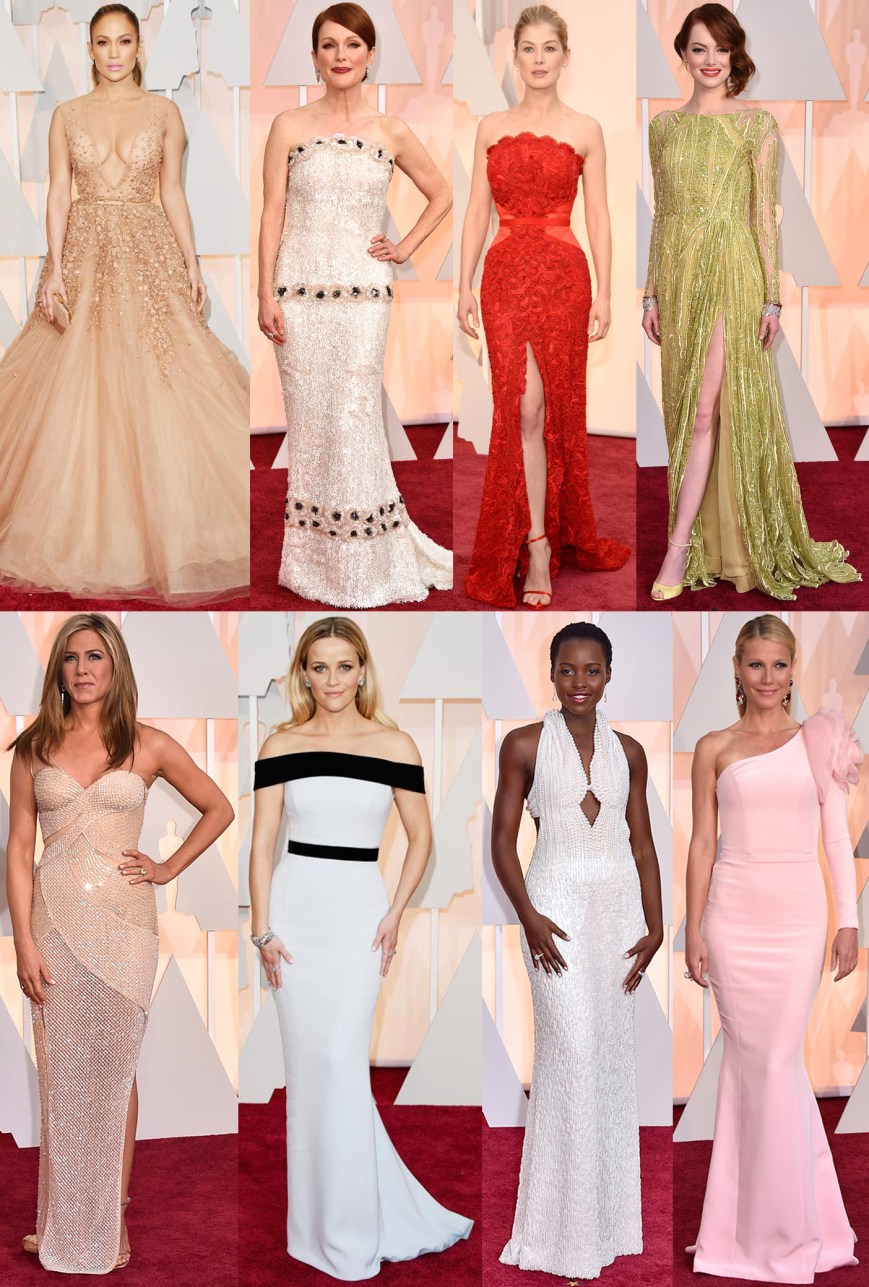 Jennifer Lopez, Julianne Moore, Rosamund Pike, Emma Stone, Jennifer Aniston, Reese Witherspoon, Lupita Nyong'o, & Gwyneth Paltrow.