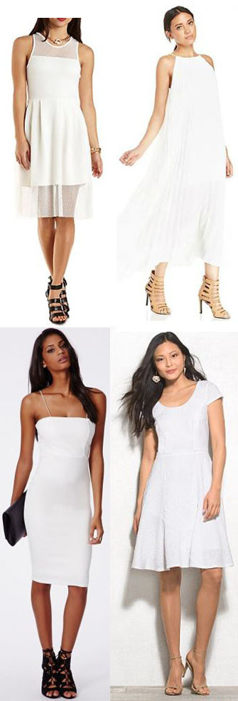 Dresses - Charlotte Russe $19.99, Romwe $28.00, Missguided $29.98, & Dress Barn $48.00.