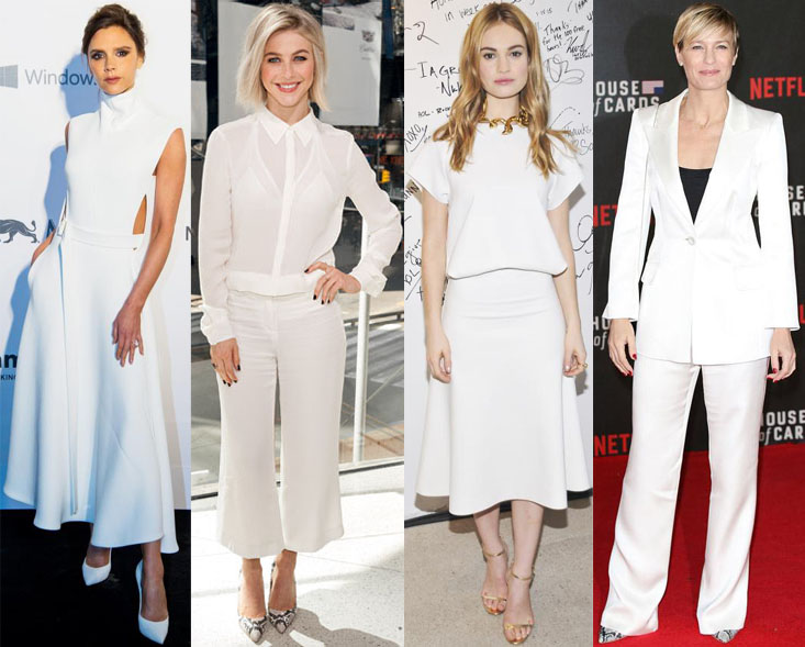 Victoria Beckham, Julianne Hough, Lily James, & Robin Wright.