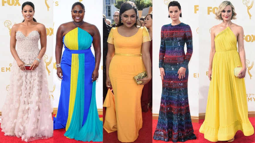 Gina Rodriguez, Danielle Brooks, Mindy Kaling, Jaimie Alexander, & Taylor Schilling at the 2015 Emmy's.