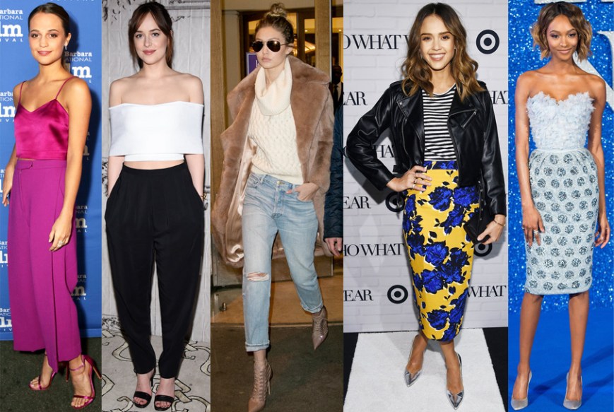 Alicia Vikander, Dakota Johnson, Gigi Hadid, Jessica Alba, & Jourdan Dunn.